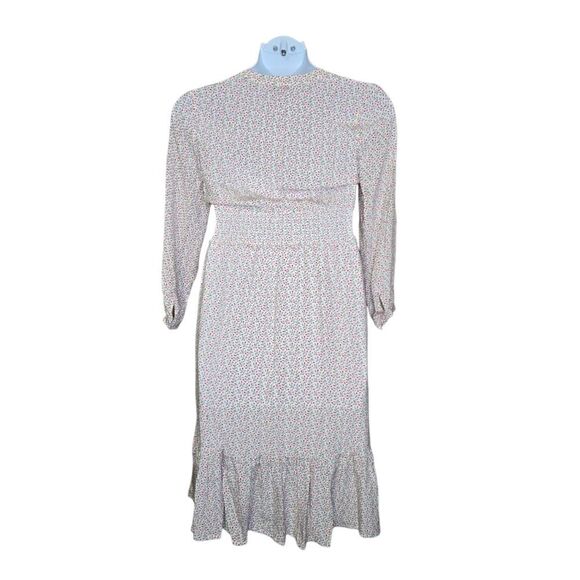 RAILS Renata long sleeve smocked v-neck midi dress in flower vines XS - Picture 4 of 15